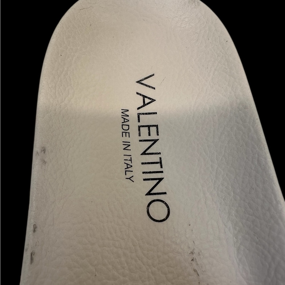 Valentino Men's White Slides with Black Logo Strap. EU44/US 11 - Picture 5 of 8
